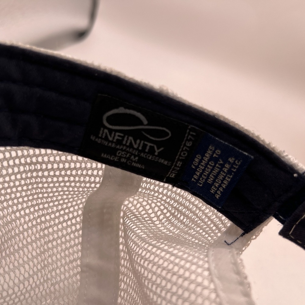 Ford Motor Company Navy Blue White Mesh Trucker Hat Infinity Her Adjustable Cap - Picture 9 of 9